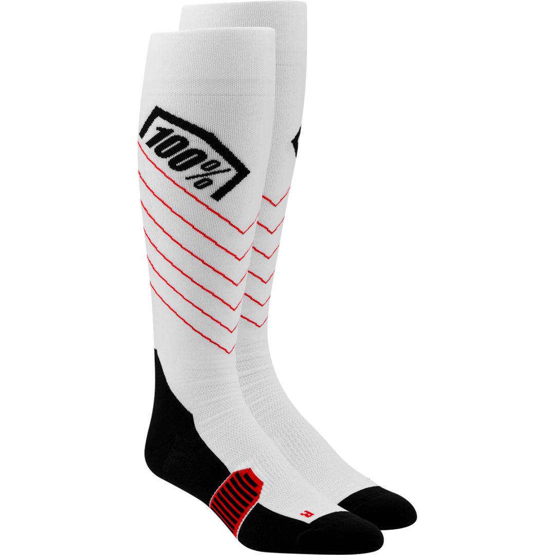 100% Strømper Hi Side Over-Calf Hvid Small/Medium