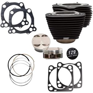 129" Cylinder Kit - 4.375" Stroke - Wrinkle Black w/o Highlighted Fins - M8