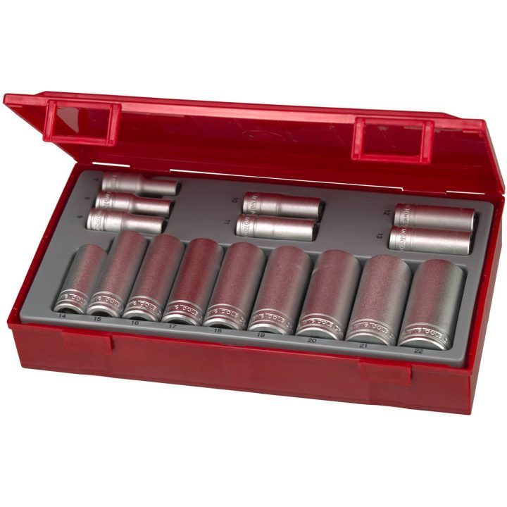 16 dele topnøglesæt med 3/8" firkantfæste TT3816 Teng Tools HYLSESÆT LANGE 3/8 MM TT3816 – billede 2