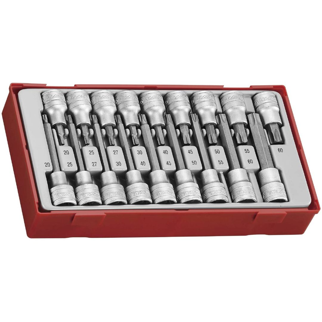 18 dele topbitsæt til TX-spor, 1/2" firkantfæste TTTX18 Teng Tools TOPBITSÆT 1/2 TX 18 DELE – billede 2