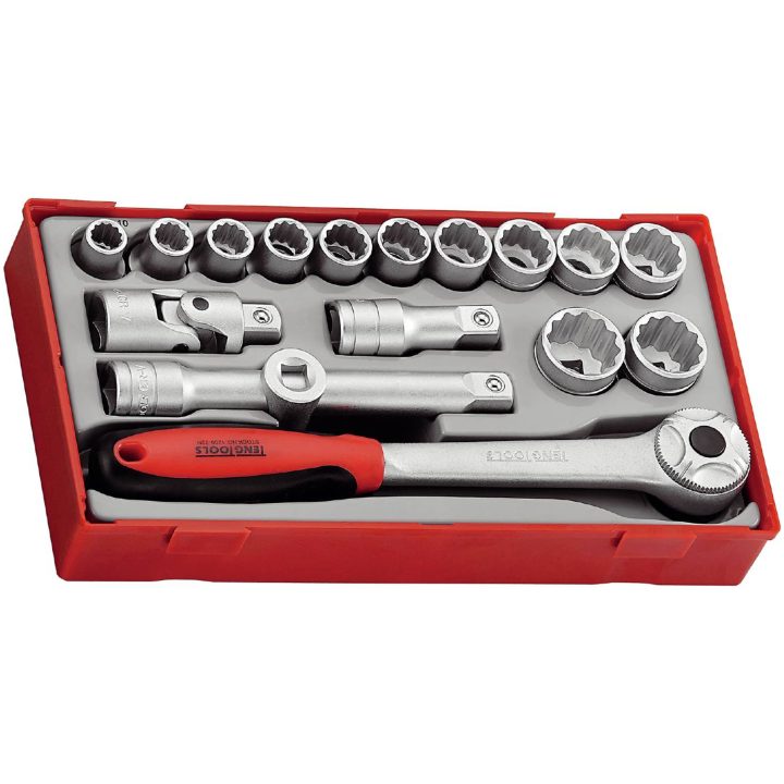 18 dele topnøglesæt med 1/2" firkantfæste TT1218 / TT1218-6 Teng Tools TOPNØGLESÆT 1/2 TT1218 – billede 3