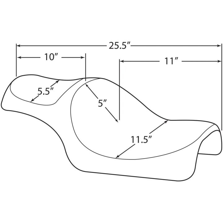 2-Up Sæde Caballro Sort DRAG SPECIALTIES Diamond Stitch – billede 2