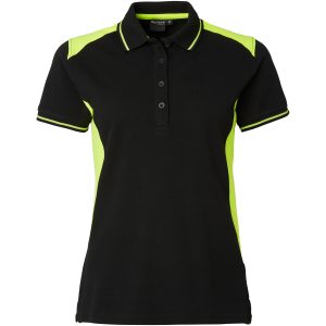 214 Polo w Black/fluoresant yellow M