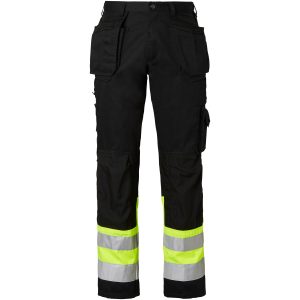 2171 Craftsmen Trousers Black/fluoresant yellow C152