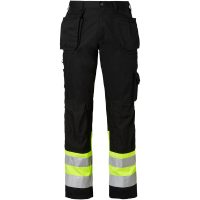 2171 Craftsmen Trousers Black/fluoresant yellow D96