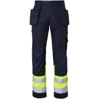 2171 Craftsmen Trousers Navy/fluoresant yellow C54