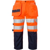 218 Craftsmen 3/4 Trousers Fluoresant orange/navy C52