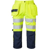 218 Craftsmen 3/4 Trousers Fluoresant yellow/navy C60