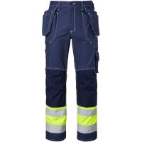 2515 Craftsmen Trousers Hi-Vis Navy/fluoresant yellow D112
