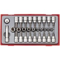 30-dele TX-topnøglesæt med 1/4" og 3/8" firkantfæste TTTX30 Teng Tools