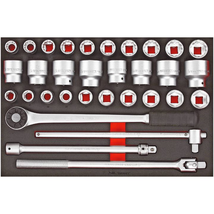 32 dele toppsæt med 3/4" firkantbeslag TTESK32 Teng Tools TOPNØGLESÆT EVA 3/4 32 DELE – billede 2