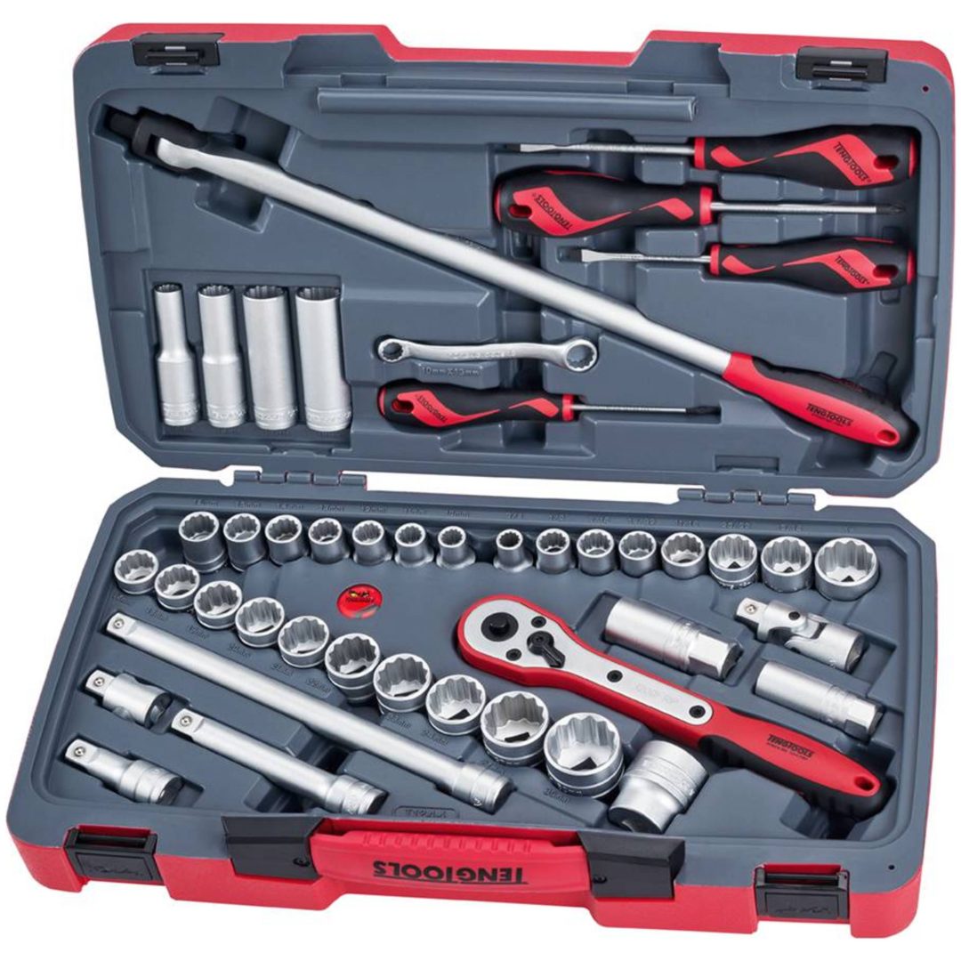 44 dele topnøglesæt T1244 Teng Tools TOPNØGLESÆT 1/2 TUM T1244