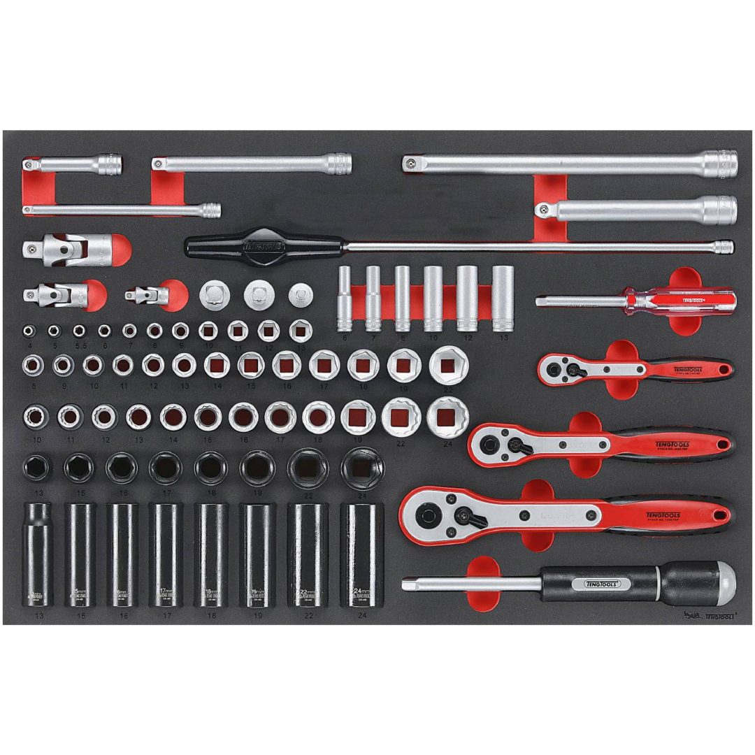76 dele topnøglesæt TTESK77 Teng Tools TOPNØGLESÆT MIX EVA 76 DELE