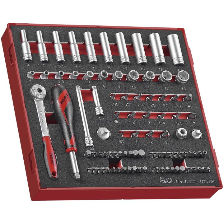 89 dele topnøglesæt med 1/4" firkantfæste TED1489 Teng Tools TOPNØGLESÆT 1/4 EVA TED1489 – billede 2