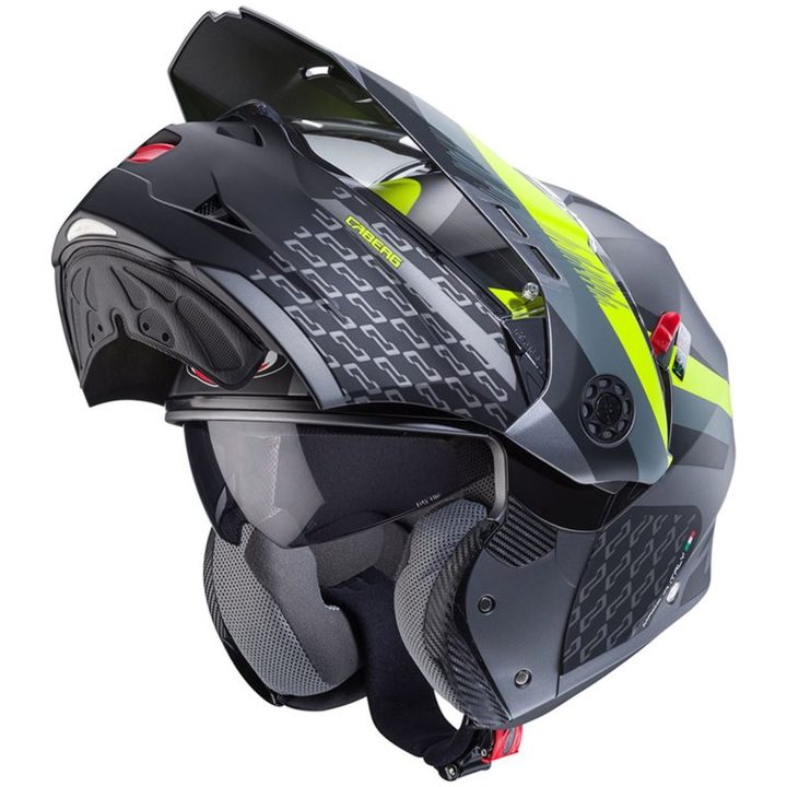 Åben Hjelm Tourmax X Sarabe Mat Grå/sort/neongul Caberg Medium – billede 2
