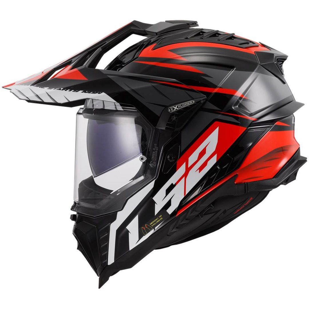 Adventure Hjelm Mx701 Explorer Spire Sort/titangrå/rød LS2 Large – billede 2