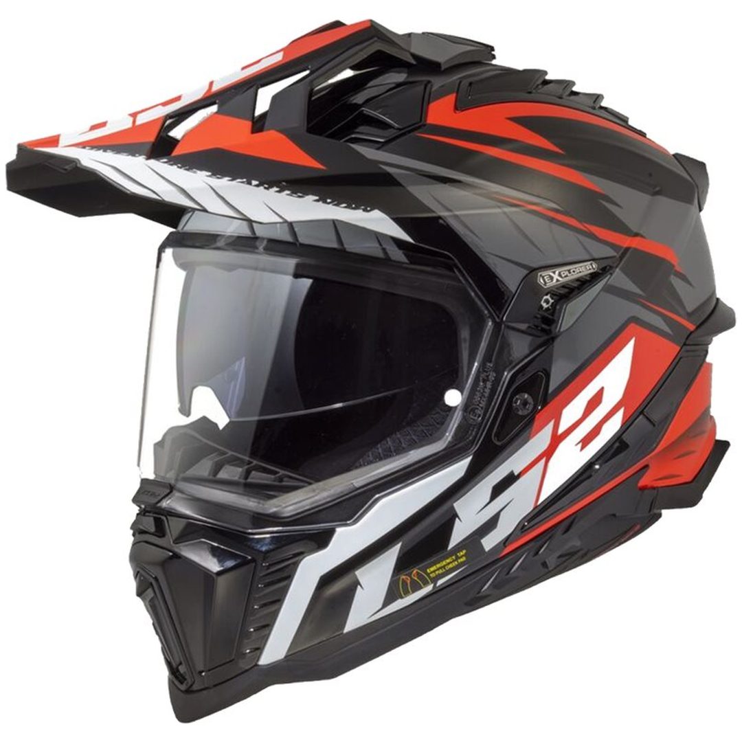 Adventure Hjelm Mx701 Explorer Spire Sort/titangrå/rød LS2 Large
