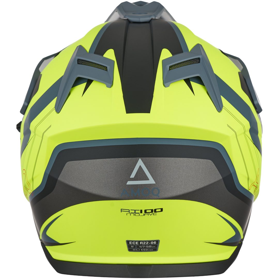 Adventurehjelm AI100 Mojave Grå Gul AMOQ XS – billede 5
