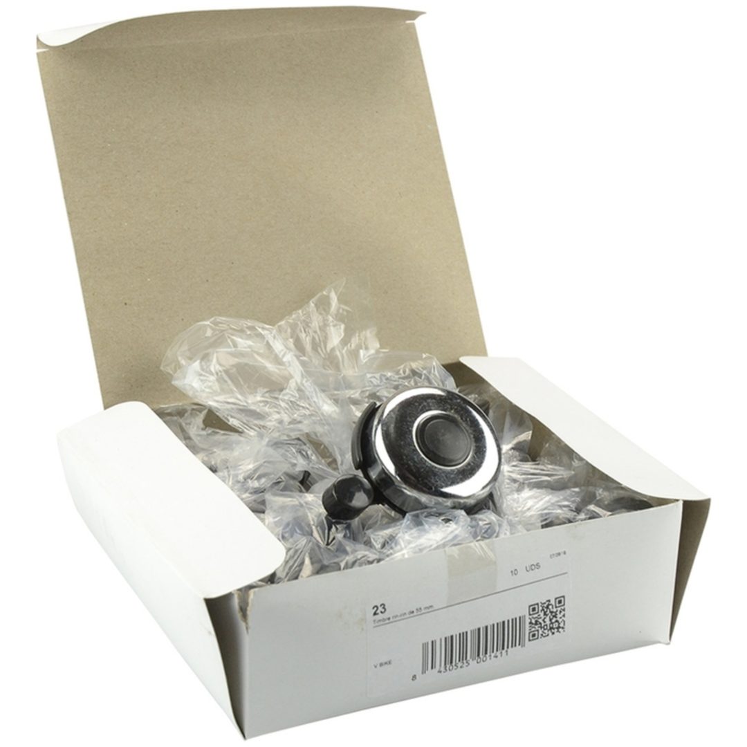 Æske med 10 cykelklokker (ring-ring lyd) 52 mm V BIKE – billede 2
