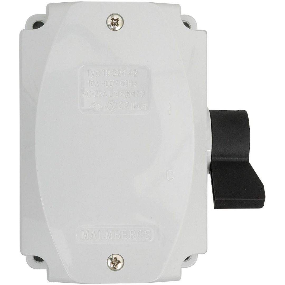 Afbryder, IP54, 16A, Uden glimlampe MALMBERGS