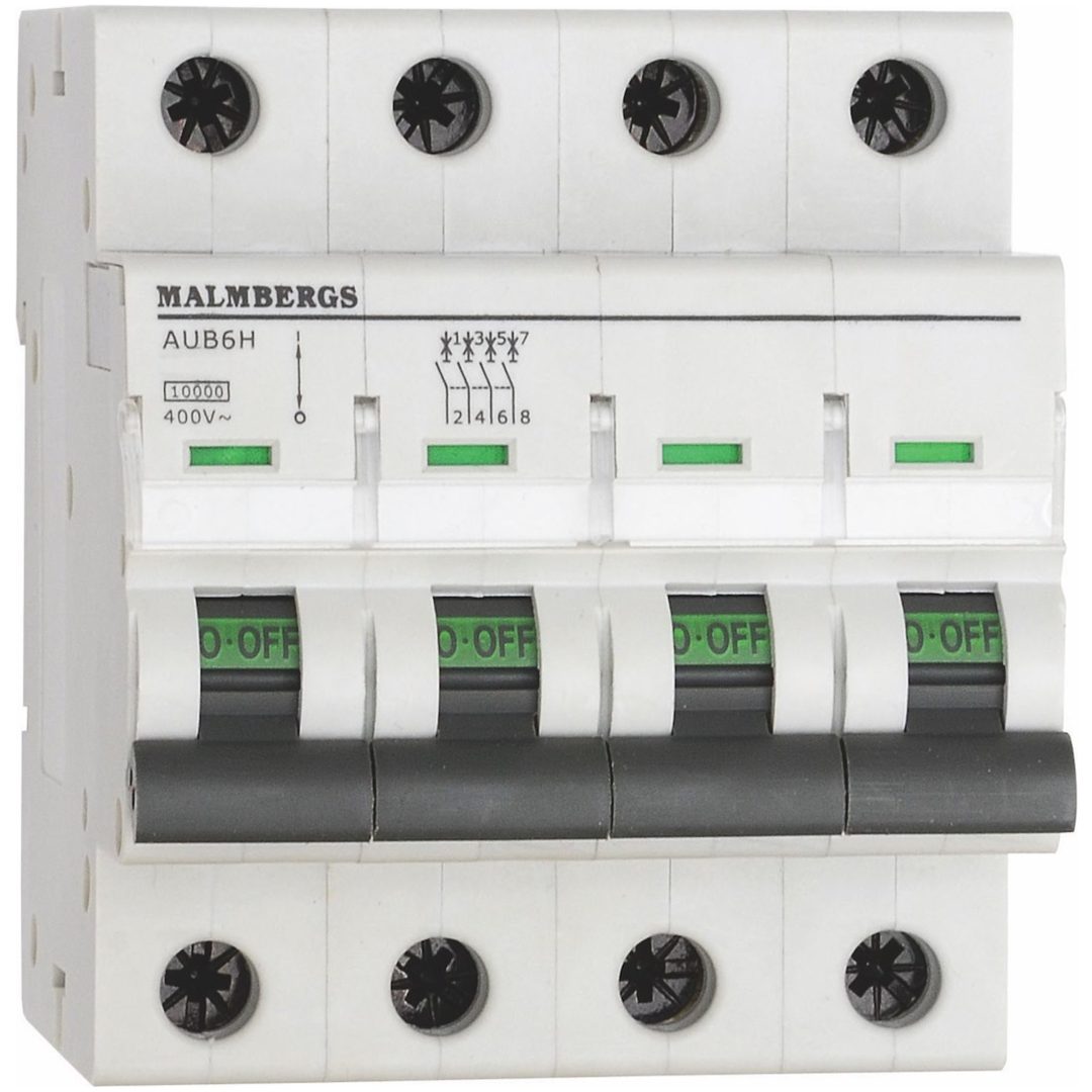 Afbryder Malmbergs, 6A, 4P, C-Type MALMBERGS