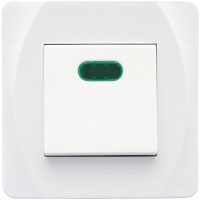 Afbryder Nova, Hvid, 2-polet med glimlampe MALMBERGS