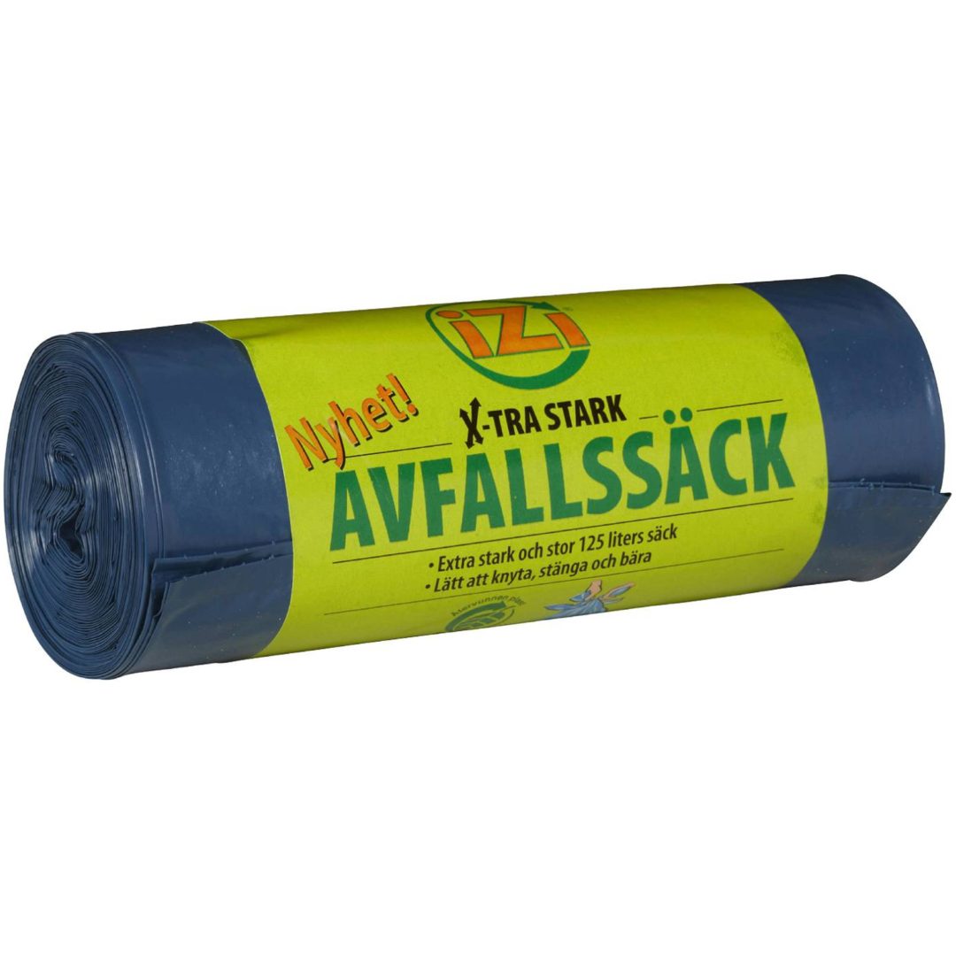 Affaldssæk Plast Med Bindehåndtag Blå NONAME AFFALDSSÆK PLAST KNYTEBÅND IZI 125L BLÅ – billede 3