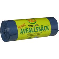 Affaldssæk Plast Med Bindehåndtag Blå NONAME