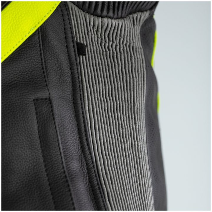 Airbag Læderjakke Sabre CE Sort/Neongul RST XS – billede 2