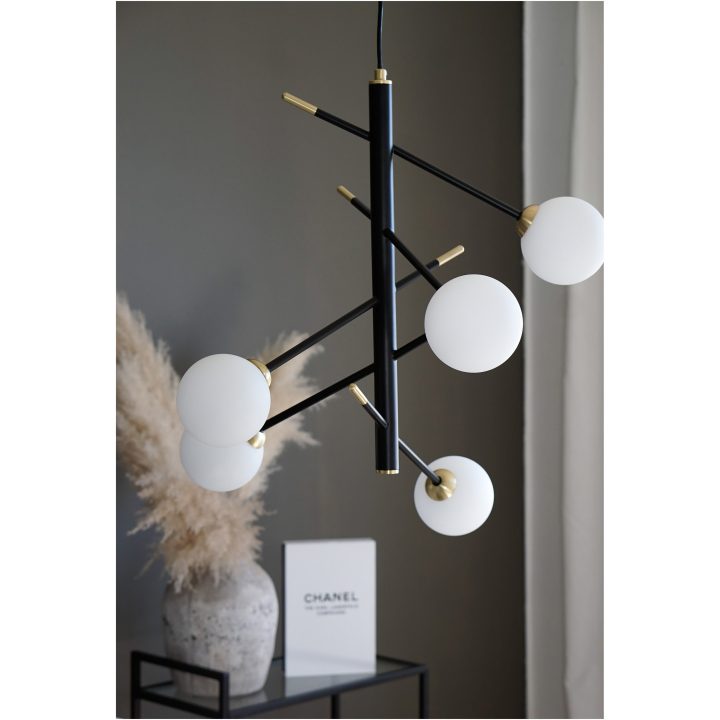 Akrobat Loftlampe, Sort ANETA HOME Sokkel G9 Sort /Mat Messing /Opal – billede 10