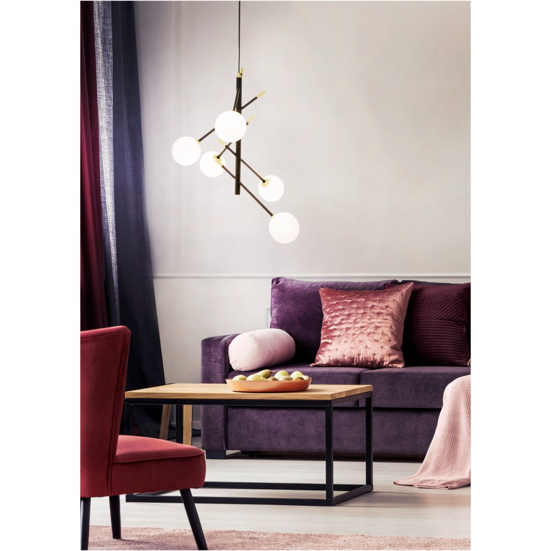 Akrobat Loftlampe, Sort ANETA HOME Sokkel G9 Sort /Mat Messing /Opal – billede 6
