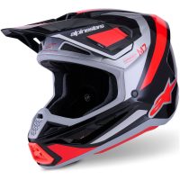 Alpinestars Hjälm S-M7 Rise Svart/Silver/Fluo Röd, M