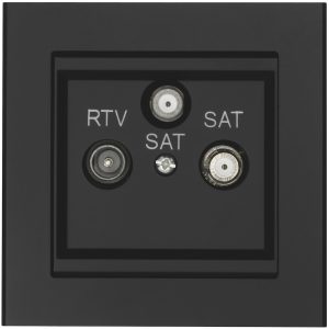Antenneudtag til TV/2xSat. Optima, 75 Ohm, Sort MALMBERGS