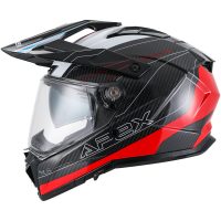 APEX Hjälm AC500 Carbon Sahara vit/röd/blå glansig S