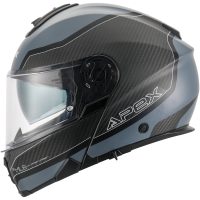 APEX Hjälm MC500 Carbon Dolomites svart/grå/silver glansig XL