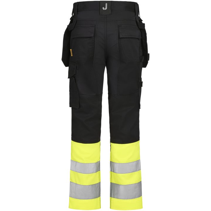 Arbetsbyxor 2514 Stretch Varsel Svart Gul Jobman – billede 3