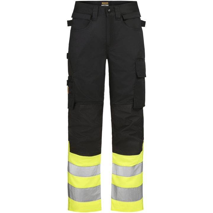 Arbetsbyxor 2514 Stretch Varsel Svart Gul Jobman – billede 5
