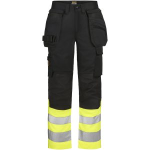 Arbetsbyxor 2514 Stretch Varsel Svart Gul Jobman