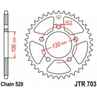 Bagdrev Standard 1330 Sort JT SPROCKETS