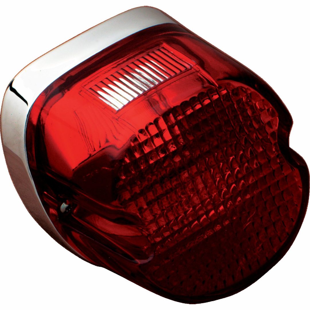 Baglygte Laydown Rød/Klar/Krom DRAG SPECIALTIES TAILLIGHT ASSEMBLY