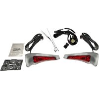 Baglygte/Blinklys Sequential Tour Pak Seat Back Rest Led Lights Rød/Krom CUSTOM DYNAMICS