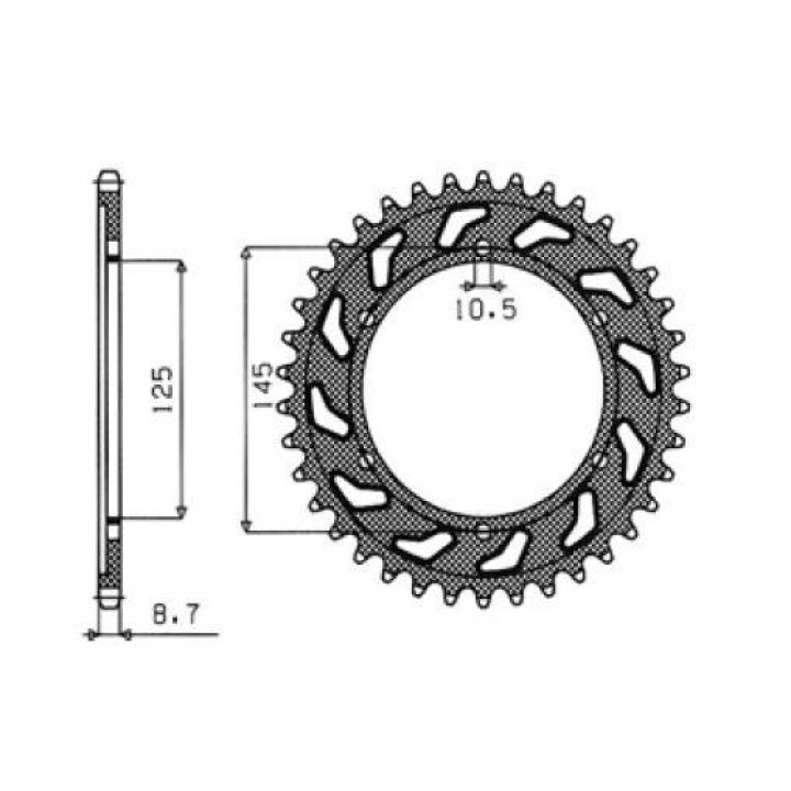 Bagtandhjul 420 Alu 7075 SUNSTAR 39 – billede 2