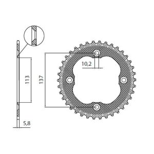Bagtandhjul 520 Alu 7075 SUNSTAR