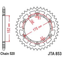 Bagtandhjul Aluminium JT SPROCKETS Sort