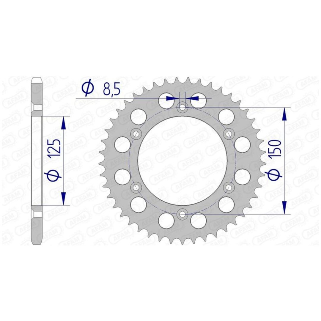 Bagtandhjul Aluminium Ultra-Light Afam 40/520