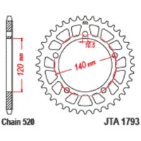 Bagtandhjul Kulstofstål JT SPROCKETS Sort