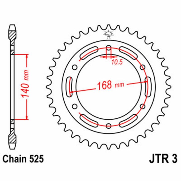 Bagtandhjul Stål JT 41 – billede 2