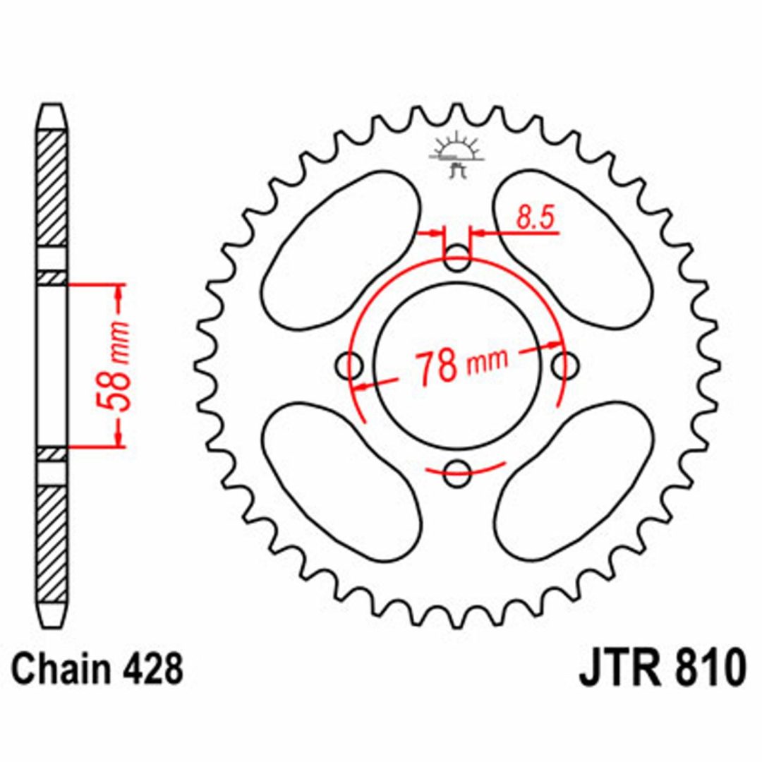 Bagtandhjul Stål JT 43 – billede 2