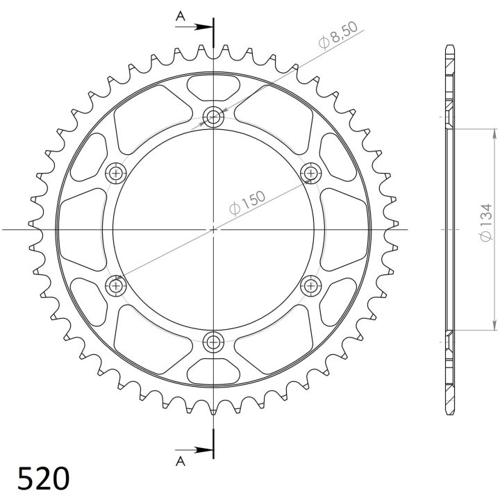 Bagtandhjul Stål JT 50 Tand – billede 2