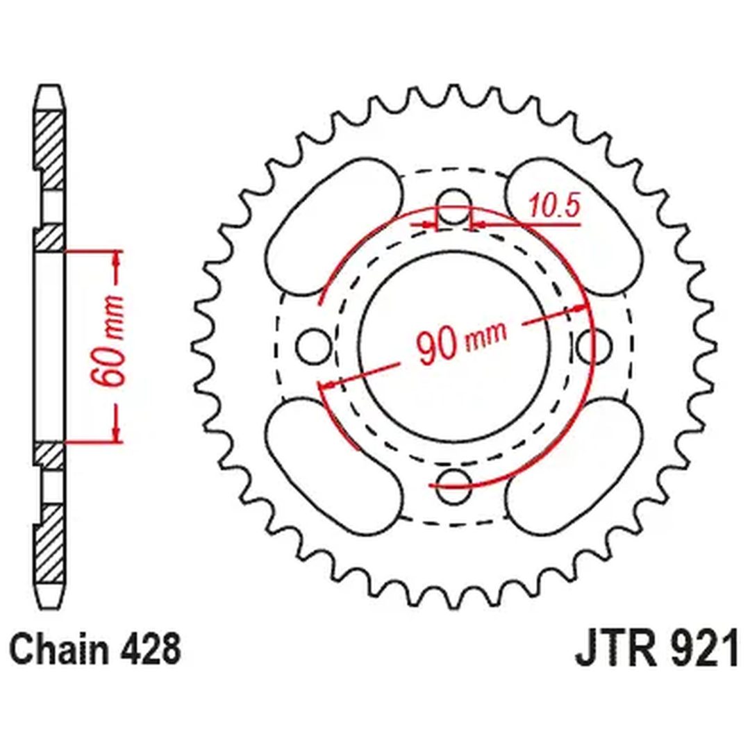 Bagtandhjul Stål Natur JT SPROCKETS – billede 2